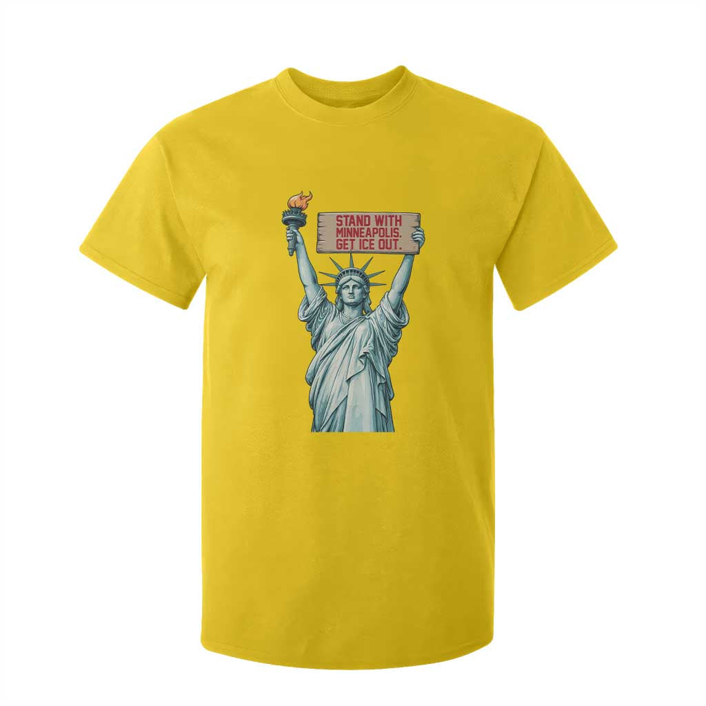 Stand With Minneapolis T Shirt For Kid Statue Of Liberty Torch Justice Support TS12 Daisy Print Your Wear