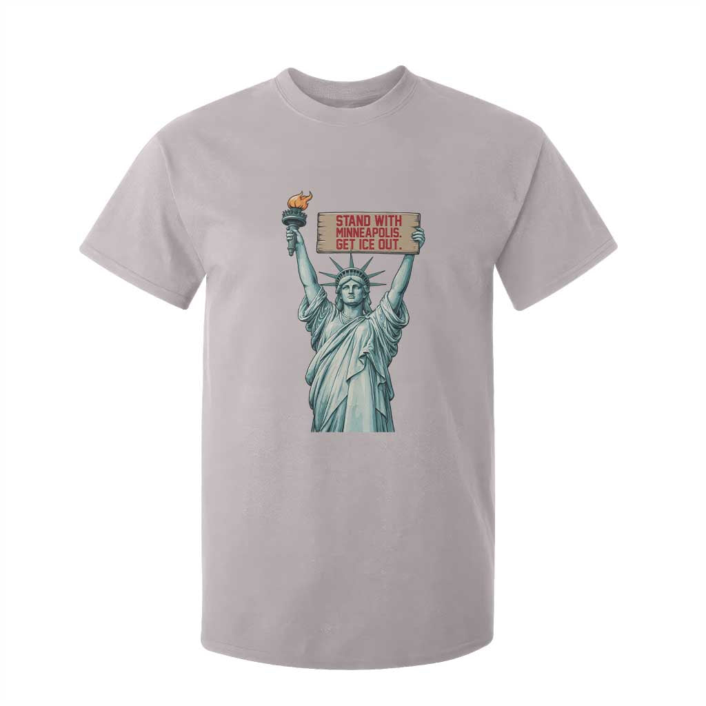 Stand With Minneapolis T Shirt For Kid Statue Of Liberty Torch Justice Support TS12 Ice Gray Print Your Wear