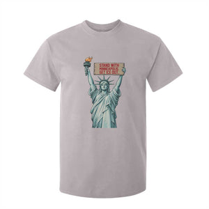 Stand With Minneapolis T Shirt For Kid Statue Of Liberty Torch Justice Support TS12 Ice Gray Print Your Wear