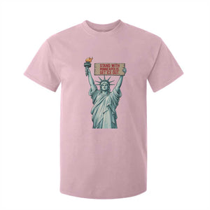Stand With Minneapolis T Shirt For Kid Statue Of Liberty Torch Justice Support TS12 Light Pink Print Your Wear