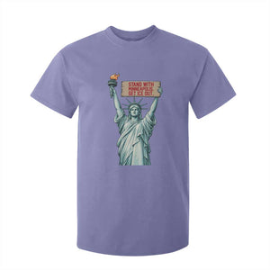 Stand With Minneapolis T Shirt For Kid Statue Of Liberty Torch Justice Support TS12 Violet Print Your Wear