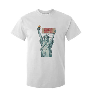 Stand With Minneapolis T Shirt For Kid Statue Of Liberty Torch Justice Support TS12 White Print Your Wear