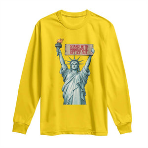 Stand With Minneapolis Long Sleeve Shirt Statue Of Liberty Torch Justice Support TS12 Daisy Print Your Wear