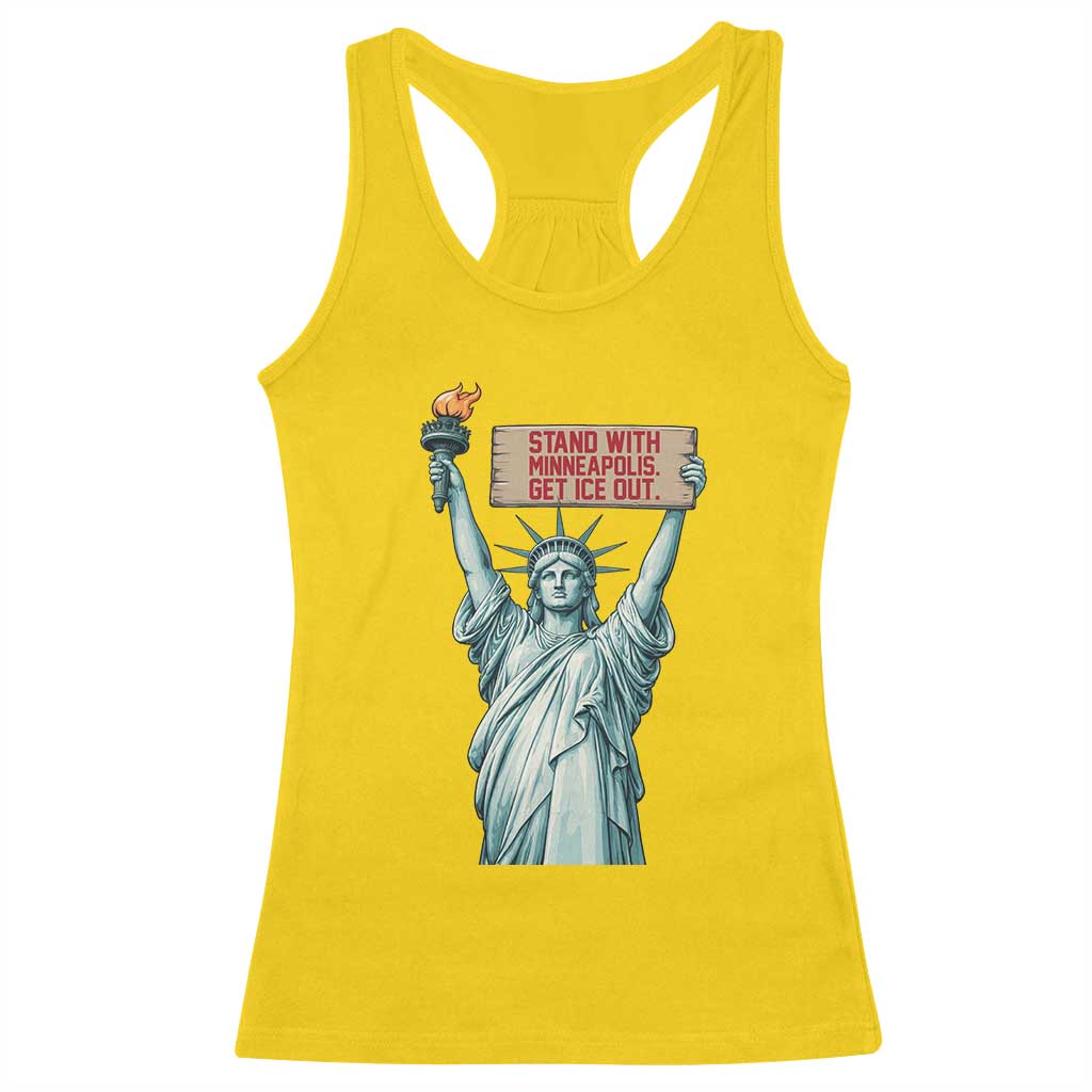 Stand With Minneapolis Racerback Tank Top Statue Of Liberty Torch Justice Support TS12 Daisy Print Your Wear