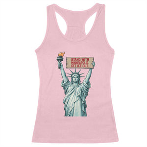 Stand With Minneapolis Racerback Tank Top Statue Of Liberty Torch Justice Support TS12 Light Pink Print Your Wear
