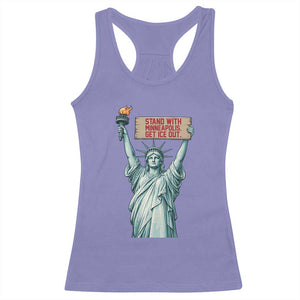 Stand With Minneapolis Racerback Tank Top Statue Of Liberty Torch Justice Support TS12 Violet Print Your Wear