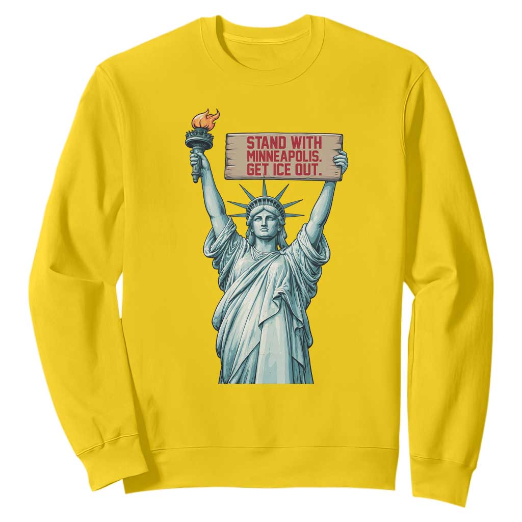 Stand With Minneapolis Sweatshirt Statue Of Liberty Torch Justice Support TS12 Daisy Print Your Wear