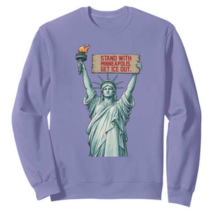 Stand With Minneapolis Sweatshirt Statue Of Liberty Torch Justice Support TS12 Violet Print Your Wear