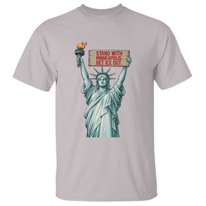 Stand With Minneapolis T Shirt Statue Of Liberty Torch Justice Support TS12 Ice Gray Print Your Wear