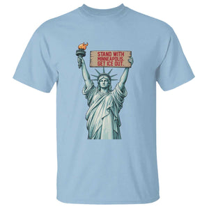 Stand With Minneapolis T Shirt Statue Of Liberty Torch Justice Support TS12 Light Blue Print Your Wear
