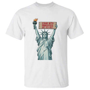 Stand With Minneapolis T Shirt Statue Of Liberty Torch Justice Support TS12 White Print Your Wear