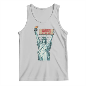 Stand With Minneapolis Tank Top Statue Of Liberty Torch Justice Support TS12 Ash Print Your Wear