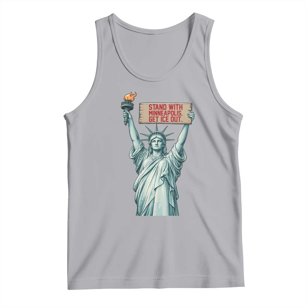 Stand With Minneapolis Tank Top Statue Of Liberty Torch Justice Support TS12 Athletic Heather Print Your Wear