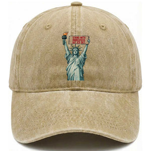 Stand With Minneapolis Washed Cotton Baseball Cap Statue Of Liberty Torch Justice Support TS12 Print Your Wear