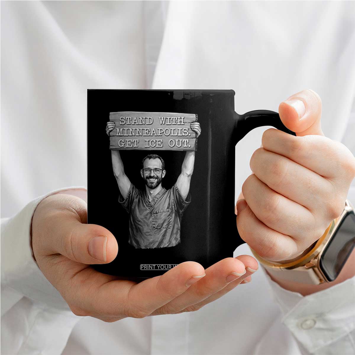 Stand With Minneapolis Coffee Mug Alex Pretti Memorial ICU Nurse Support TS12 Print Your Wear