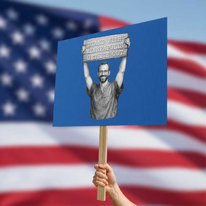 Stand With Minneapolis Protest Sign Alex Pretti Memorial ICU Nurse Support TS12 Horizontal 18" × 24" Blue Print Your Wear