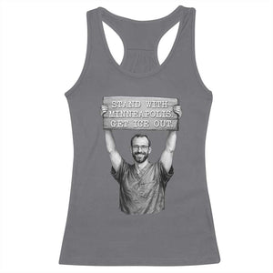 Stand With Minneapolis Racerback Tank Top Alex Pretti Memorial ICU Nurse Support TS12 Charcoal Print Your Wear
