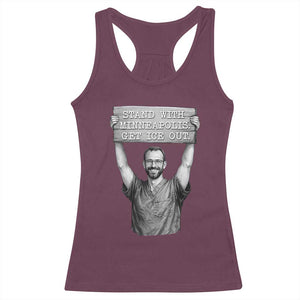 Stand With Minneapolis Racerback Tank Top Alex Pretti Memorial ICU Nurse Support TS12 Maroon Print Your Wear