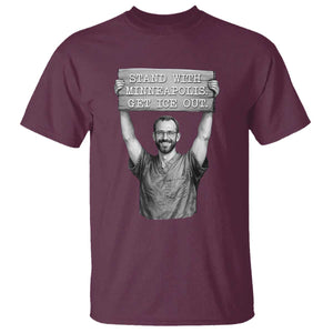 Stand With Minneapolis T Shirt Alex Pretti Memorial ICU Nurse Support TS12 Maroon Print Your Wear