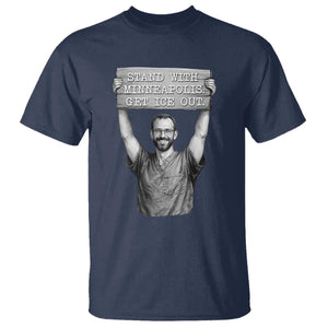 Stand With Minneapolis T Shirt Alex Pretti Memorial ICU Nurse Support TS12 Navy Print Your Wear
