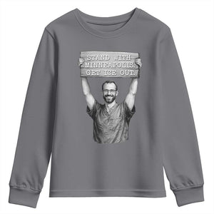 Stand With Minneapolis Youth Sweatshirt Alex Pretti Memorial ICU Nurse Support TS12 Charcoal Print Your Wear