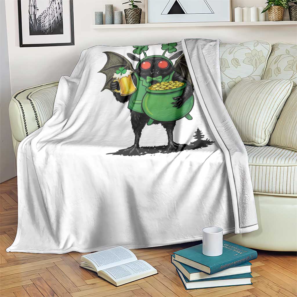 Funny Mothman Throw Blanket St Patricks Day Cryptid Gift TS12 Print Your Wear