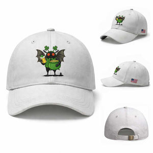 Funny Mothman Baseball Cap St Patricks Day Cryptid Gift TS12 Baseball Cap Universal Fit White Print Your Wear