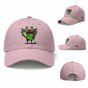 Funny Mothman Baseball Cap St Patricks Day Cryptid Gift TS12 Baseball Cap Universal Fit Light Pink Print Your Wear