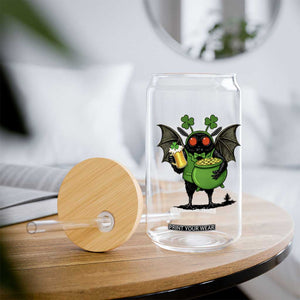 Funny Mothman Glass Can St Patricks Day Cryptid Gift TS12 Print Your Wear