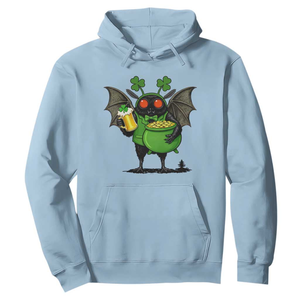 Funny Mothman Hoodie St Patricks Day Cryptid Gift TS12 Light Blue Print Your Wear
