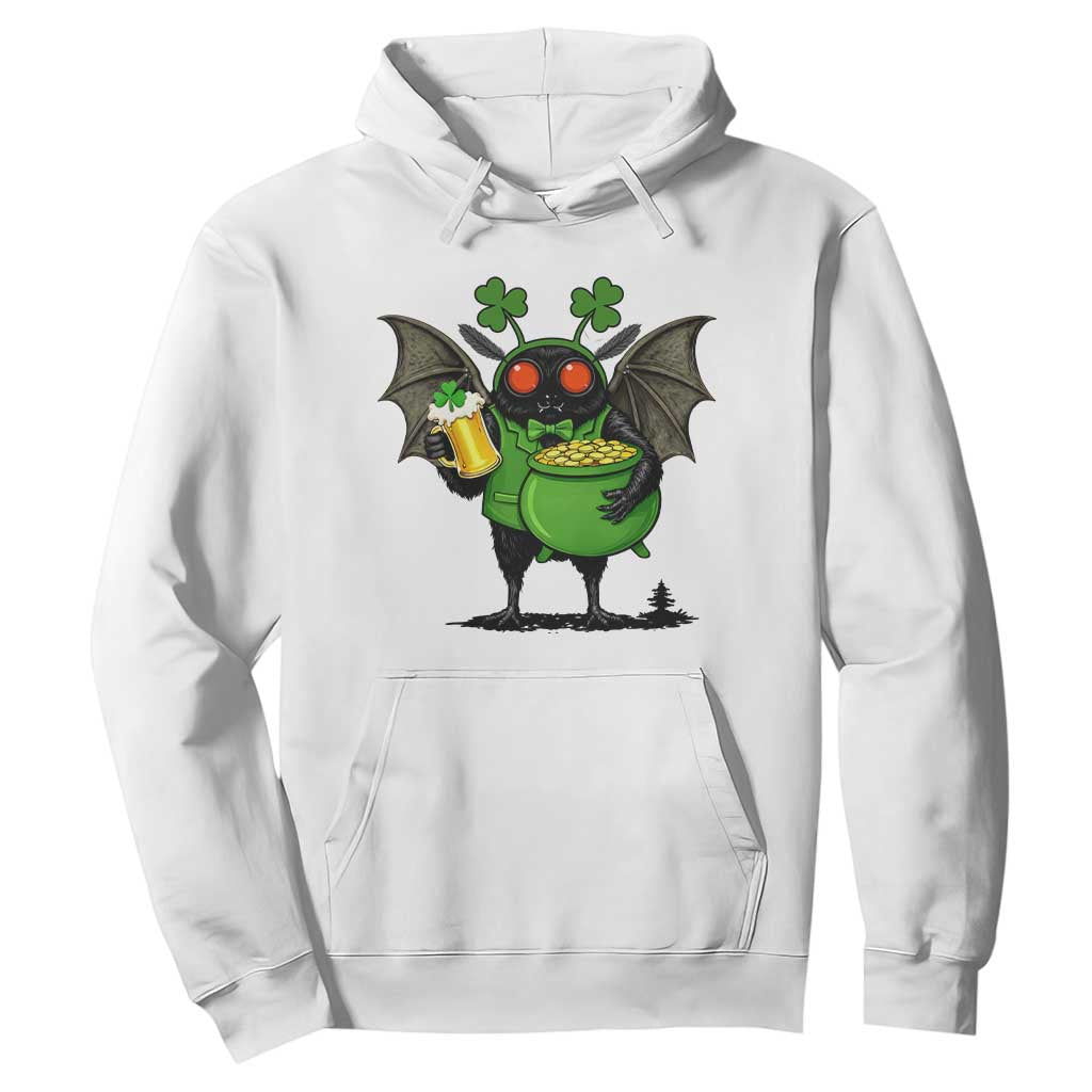 Funny Mothman Hoodie St Patricks Day Cryptid Gift TS12 White Print Your Wear