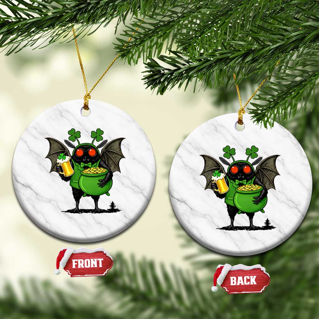 Funny Mothman Ceramic Ornament St Patricks Day Cryptid Gift TS12 1pc White Marble Print Your Wear