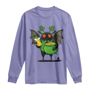 Funny Mothman Long Sleeve Shirt St Patricks Day Cryptid Gift TS12 Violet Print Your Wear