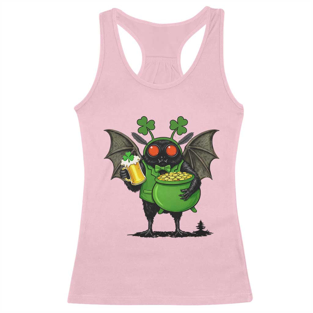 Funny Mothman Racerback Tank Top St Patricks Day Cryptid Gift TS12 Light Pink Print Your Wear