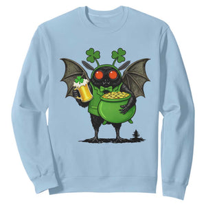 Funny Mothman Sweatshirt St Patricks Day Cryptid Gift TS12 Light Blue Print Your Wear