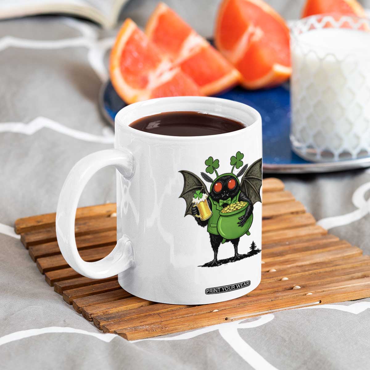 Funny Mothman Coffee Mug St Patricks Day Cryptid Gift TS12 Print Your Wear