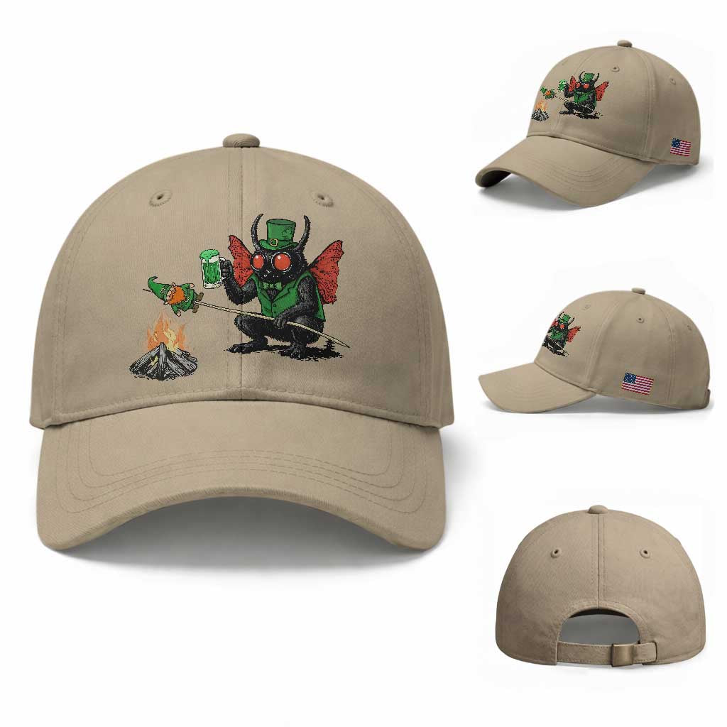 Funny Cryptid Mothman Baseball Cap St Patricks Day Gift TS12 Baseball Cap Universal Fit Khaki Print Your Wear