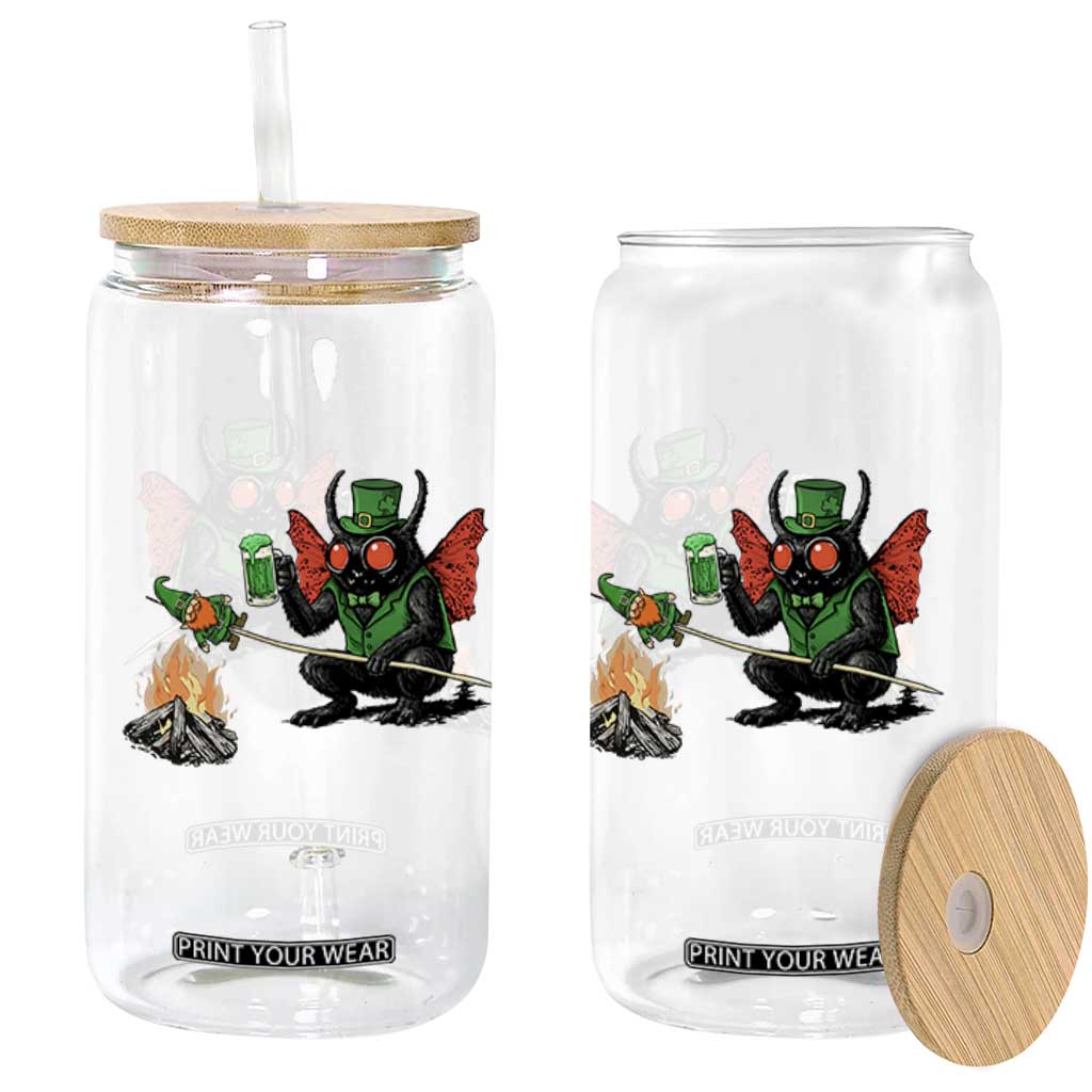 Funny Cryptid Mothman Glass Can St Patricks Day Gift TS12 Print Your Wear