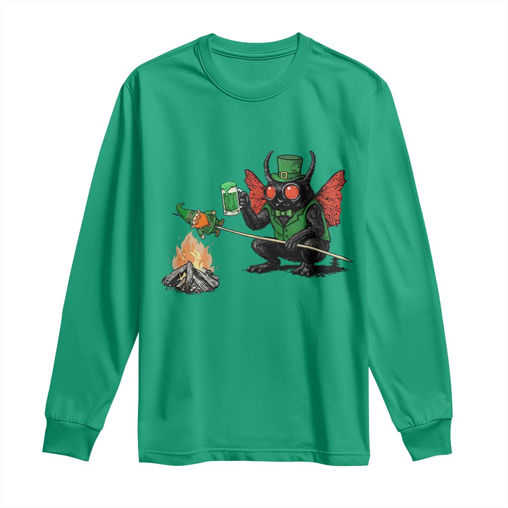 Funny Cryptid Mothman Long Sleeve Shirt St Patricks Day Gift TS12 Irish Green Print Your Wear