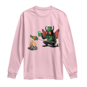 Funny Cryptid Mothman Long Sleeve Shirt St Patricks Day Gift TS12 Light Pink Print Your Wear