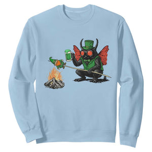 Funny Cryptid Mothman Sweatshirt St Patricks Day Gift TS12 Light Blue Print Your Wear