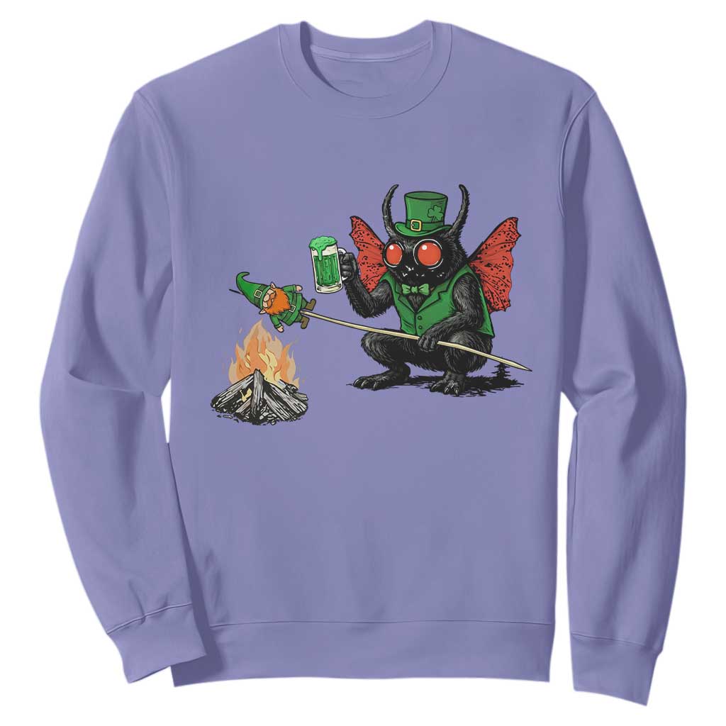 Funny Cryptid Mothman Sweatshirt St Patricks Day Gift TS12 Violet Print Your Wear