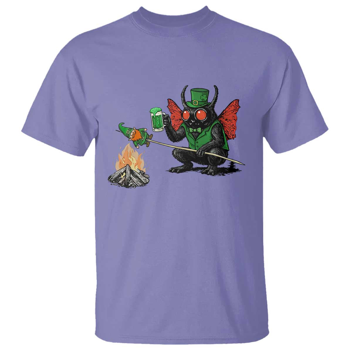 Funny Cryptid Mothman T Shirt St Patricks Day Gift TS12 Violet Print Your Wear