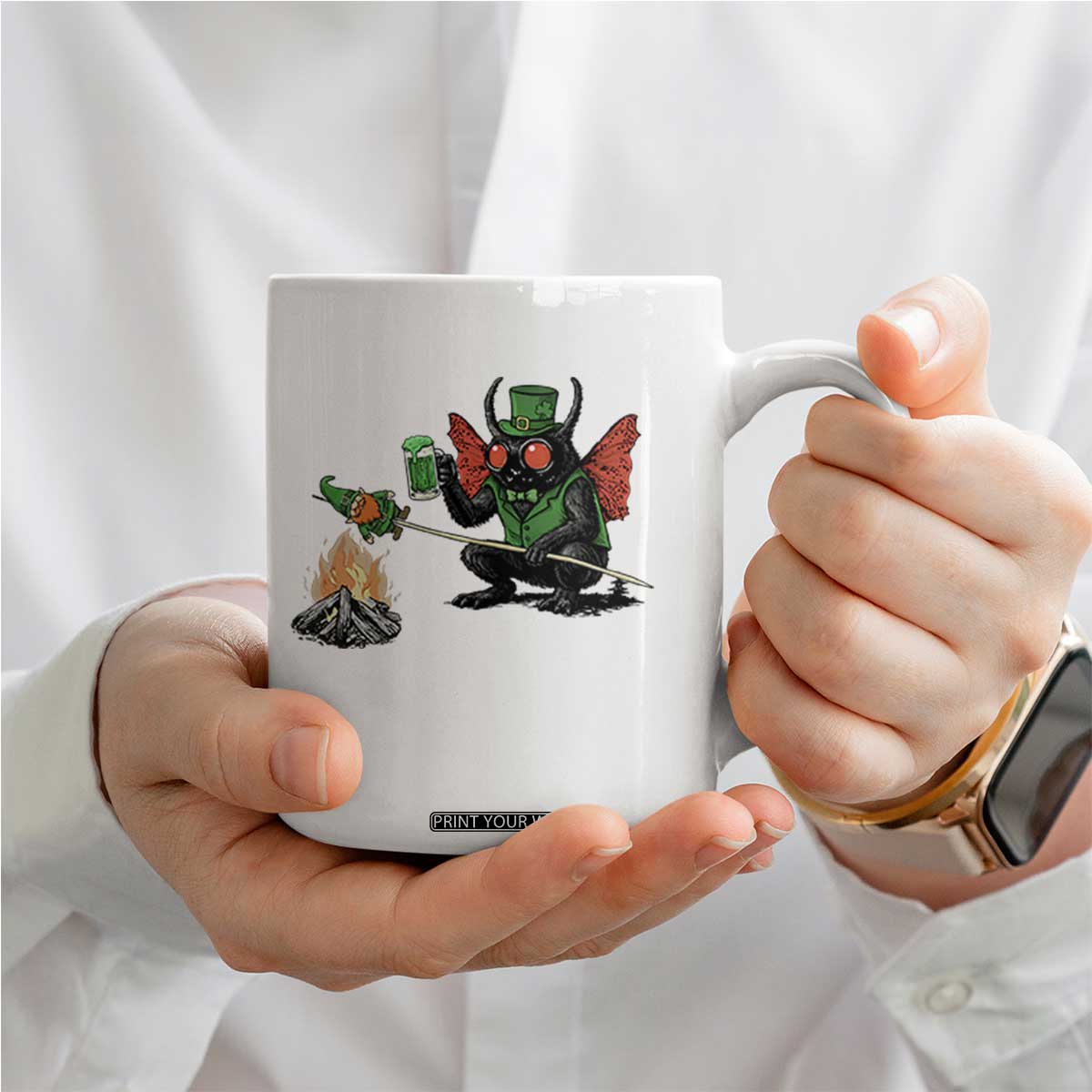 Funny Cryptid Mothman Coffee Mug St Patricks Day Gift TS12 Print Your Wear
