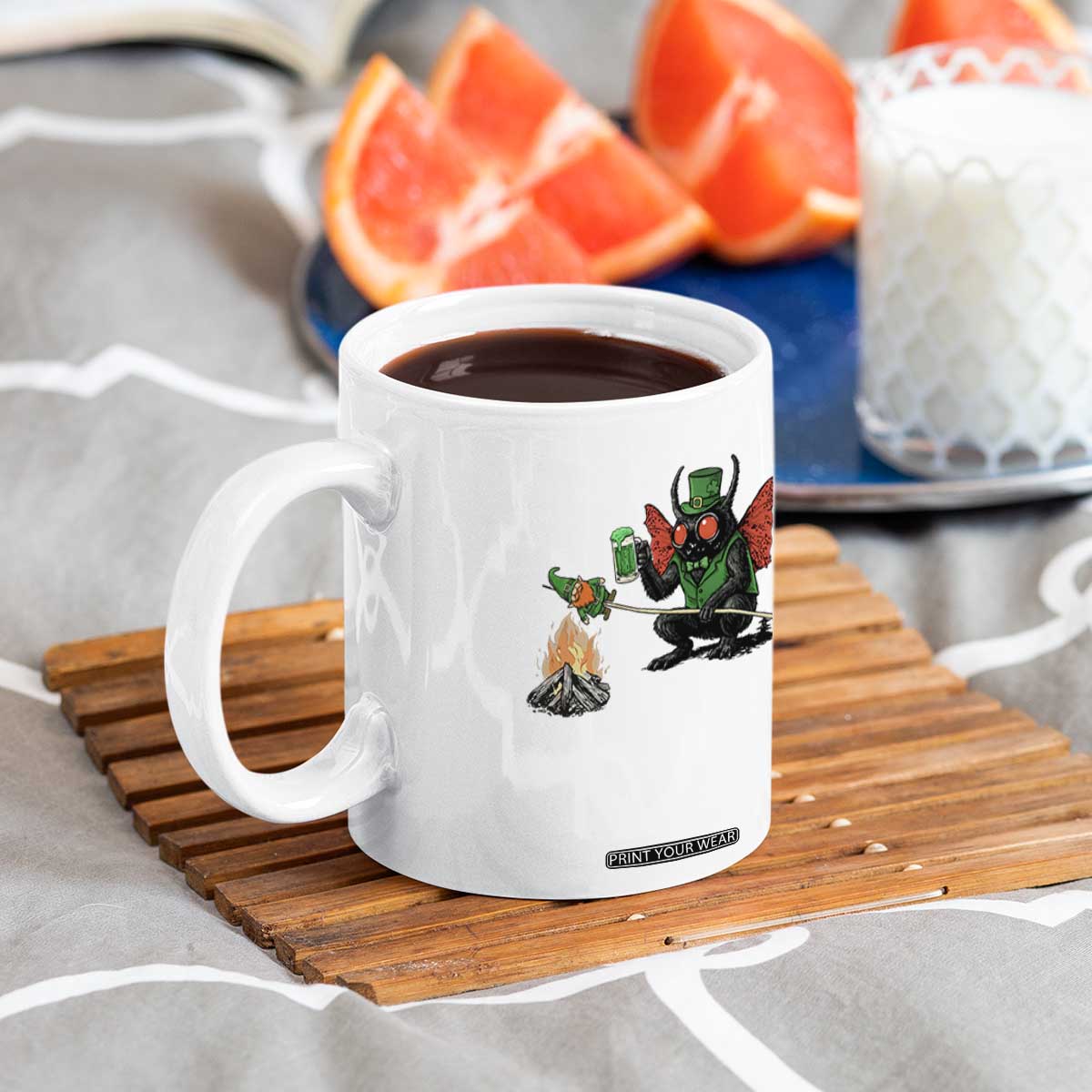 Funny Cryptid Mothman Coffee Mug St Patricks Day Gift TS12 Print Your Wear