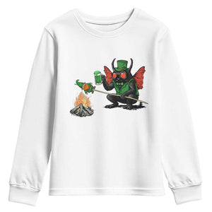 Funny Cryptid Mothman Youth Sweatshirt St Patricks Day Gift TS12 White Print Your Wear