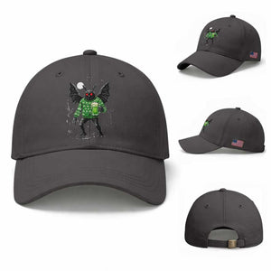 Funny Mothman St Patricks Day Baseball Cap Gift For Cryptid Lovers TS12 Baseball Cap Universal Fit Dark Gray Print Your Wear