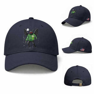 Funny Mothman St Patricks Day Baseball Cap Gift For Cryptid Lovers TS12 Baseball Cap Universal Fit Navy Print Your Wear