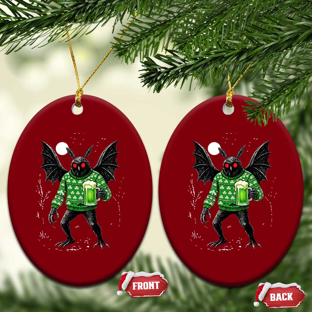 Funny Mothman St Patricks Day Ceramic Ornament Gift For Cryptid Lovers TS12 Print Your Wear