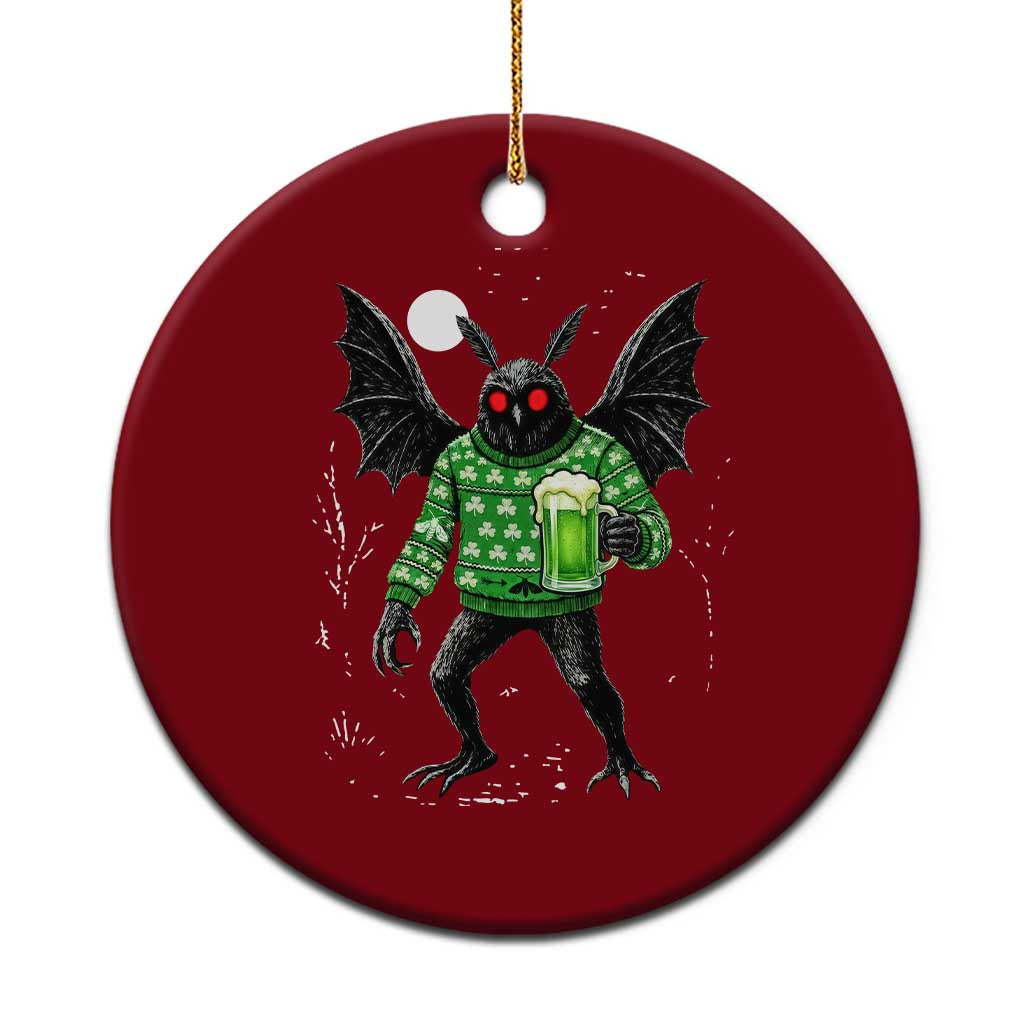 Funny Mothman St Patricks Day Ceramic Ornament Gift For Cryptid Lovers TS12 1pc Red Print Your Wear